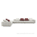 leather sectional sofa top layer Nordic module sofas